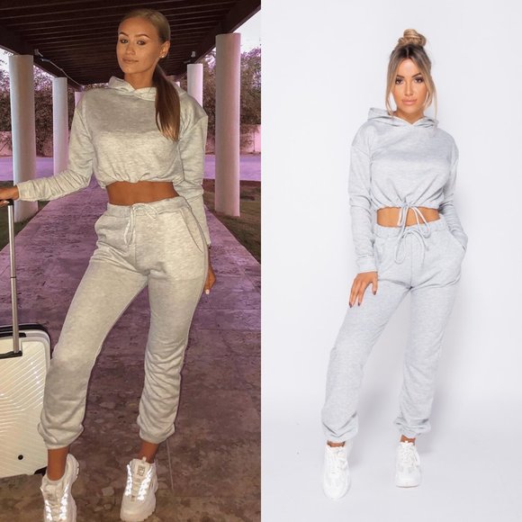 Paris&Pearle Pants - Jenna Heathered Gray Drawstring Joggers